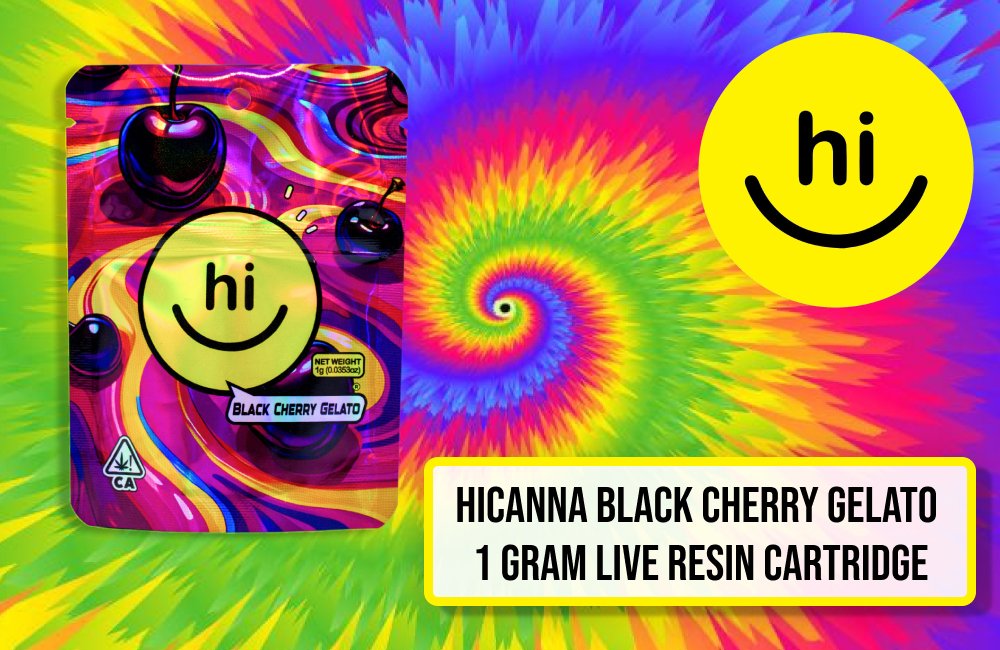 HICANNA BLACK CHERRY GELATO  1 gram live resin cartridge